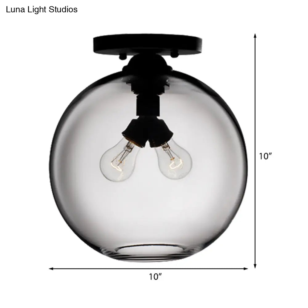 Modern 2 - Head Flushmount Ceiling Lamp With Colorful Glass Shades - Global Mounted Light’ Or