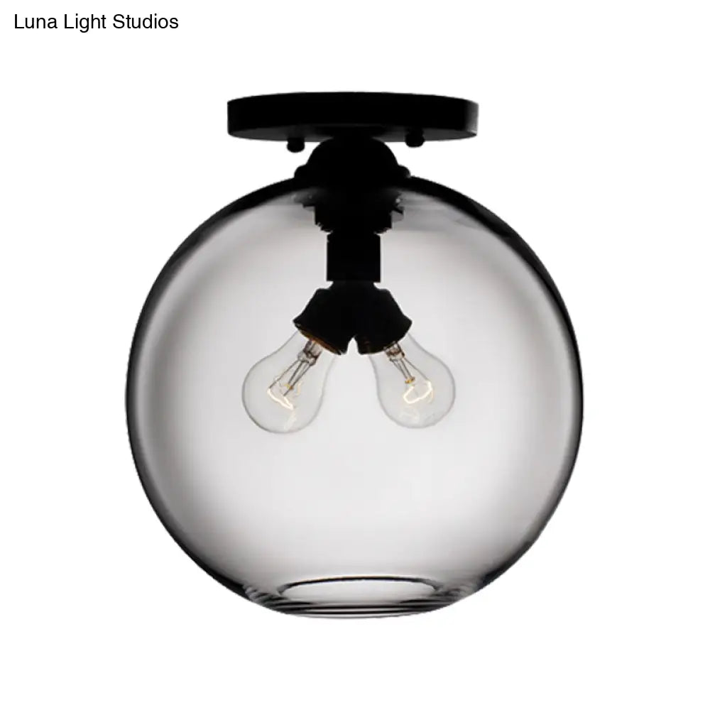 Modern 2 - Head Flushmount Ceiling Lamp With Colorful Glass Shades - Global Mounted Light’ Or
