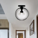 Modern 2 - Head Flushmount Ceiling Lamp With Colorful Glass Shades - Global Mounted Light’ Or