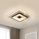 Modern 2 - Layer Led Ceiling Light In Black And White Sizes 18’/21.5’ For Bedroom Flushmount