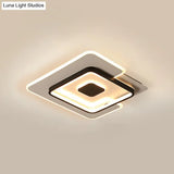 Modern 2 - Layer Led Ceiling Light In Black And White Sizes 18’/21.5’ For Bedroom Flushmount
