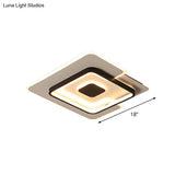 Modern 2 - Layer Led Ceiling Light In Black And White Sizes 18’/21.5’ For Bedroom Flushmount