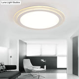 Modern 2 Tier Round Ceiling Flush Mount Light - 12.5’/16.5’/20.5’ Dia Acrylic Led Warm/White