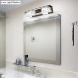 Modern 3-Head Clear Crystal Wall Sconce - Silver Finish Vanity Light Fixture 12.5/18 Width