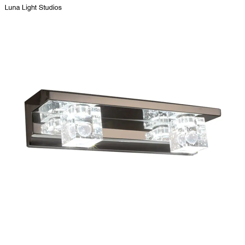 Modern 3-Head Clear Crystal Wall Sconce - Silver Finish Vanity Light Fixture 12.5/18 Width