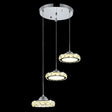 Modern 3-Head Led Crystal Suspension Light - Circular Dining Room Hanging Lamp Clear / Round