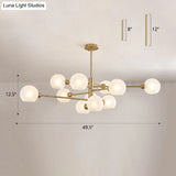 Contemporary Sputnik Chandelier - Glass Living Room Ceiling Light Fixture +