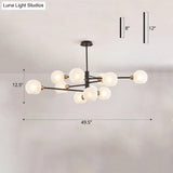 Contemporary Sputnik Chandelier - Glass Living Room Ceiling Light Fixture +