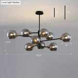 Contemporary Sputnik Chandelier - Glass Living Room Ceiling Light Fixture +