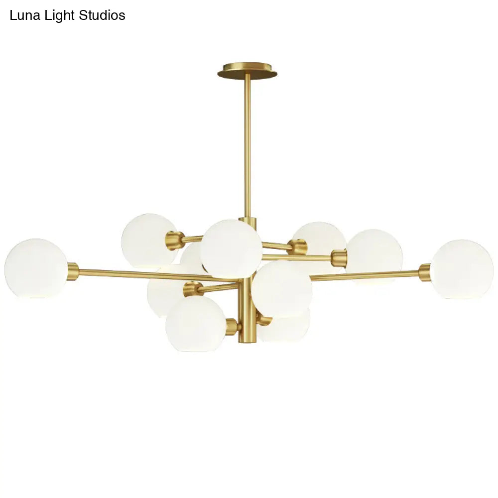 Contemporary Sputnik Chandelier - Glass Living Room Ceiling Light Fixture +
