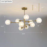 Contemporary Sputnik Chandelier - Glass Living Room Ceiling Light Fixture +