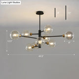 Contemporary Sputnik Chandelier - Glass Living Room Ceiling Light Fixture +