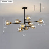 Contemporary Sputnik Chandelier - Glass Living Room Ceiling Light Fixture +