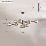 Contemporary Sputnik Chandelier - Glass Living Room Ceiling Light Fixture +