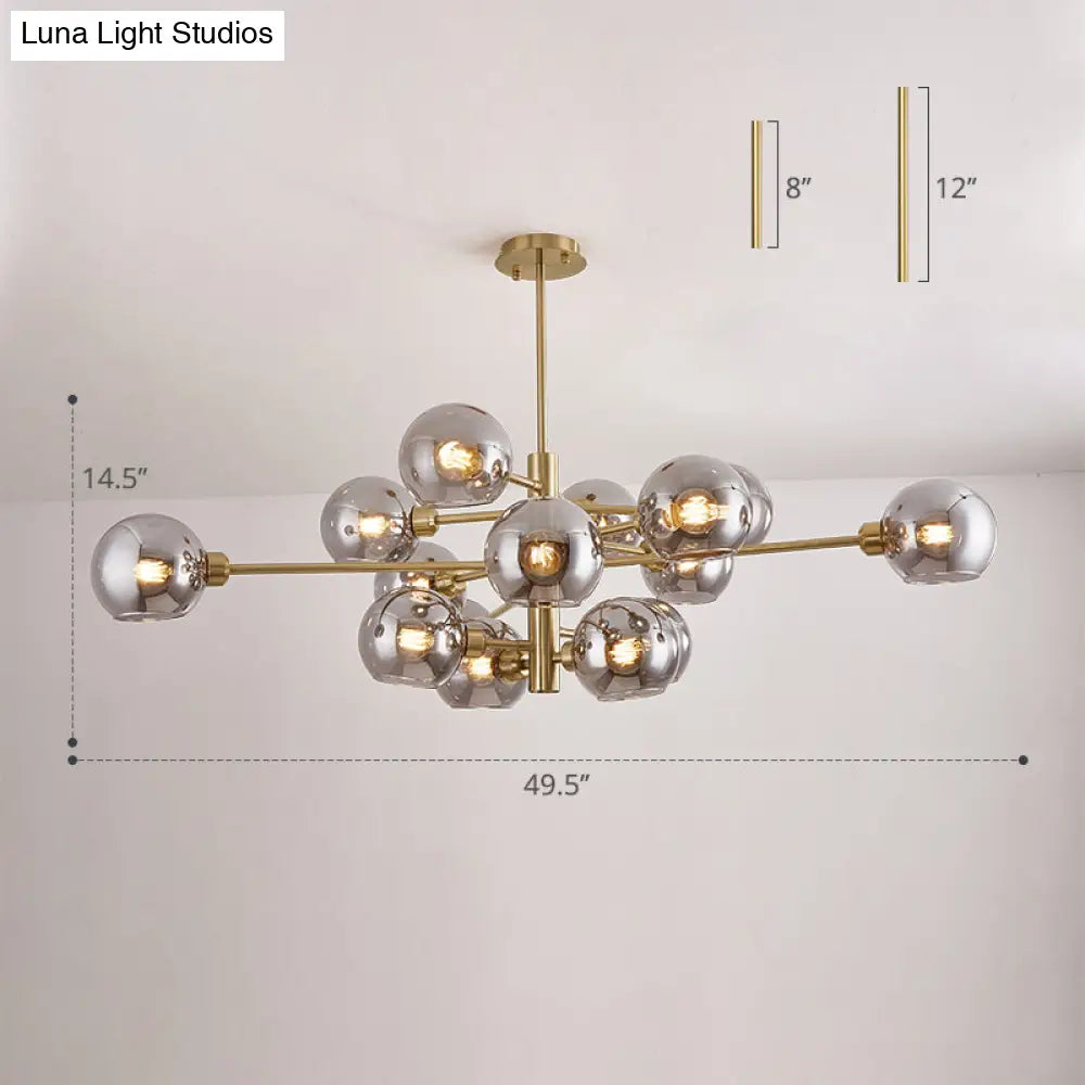 Contemporary Sputnik Chandelier - Glass Living Room Ceiling Light Fixture +