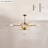 Contemporary Sputnik Chandelier - Glass Living Room Ceiling Light Fixture +