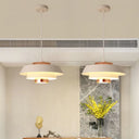 Modern 3-Tier Metal Round Hanging Pendant Led Ceiling Light In Black/White And Rose Gold White