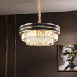 Modern 3-Tier Round Crystal Chandelier - Black 9/11 Heads 18’’/21.5’’ Wide Pendant Light Black / 18’’