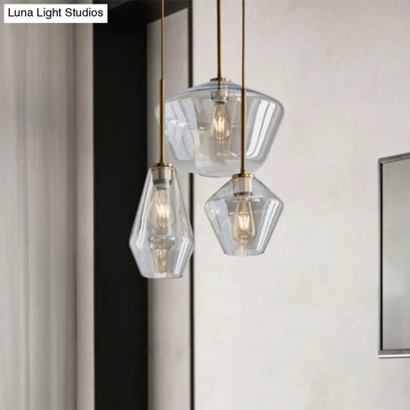 Modern 4.5’/9’/12’ Wide Glass Shade Hanging Pendant Light With Brass Lamp Socket - Perfect