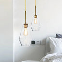 Modern 4.5’/9’/12’ Wide Glass Shade Hanging Pendant Light With Brass Lamp Socket - Perfect
