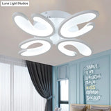 Modern 4/6/9 - Head U - Shaped Acrylic Shade Flush Mount Ceiling Light In White – Warm/White/Natural
