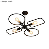 Modern 4-Light Black Metal Ceiling Mount Lamp For Living Room