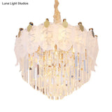 Modern 4-Tier Clear Crystal Chandelier - 9-Light Dining Room Hanging Lamp Fixture