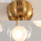 Modern 5 - Light Glass Semi - Flush Ceiling Lamp For Foyer And Hallway