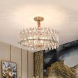 Modern 6-Head Hanging Chandelier with Crystal Prisms for Dining Room Clear