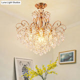 Modern 7-Light Gold Ceiling Flush Mount Fixture For Living Room - Sleek & Stylish