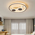 Modern Acrylic Black Led Flush Ceiling Light For Cloth Shop / 18.5’ Warm