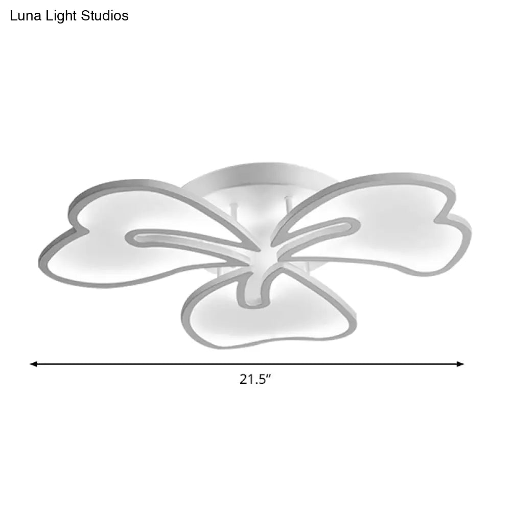 Modern Acrylic Blossom Semi Flush Mount Ceiling Light Fixture With Led Lights (3/4/5 Options) In