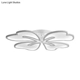 Modern Acrylic Blossom Semi Flush Mount Ceiling Light Fixture With Led Lights (3/4/5 Options) In