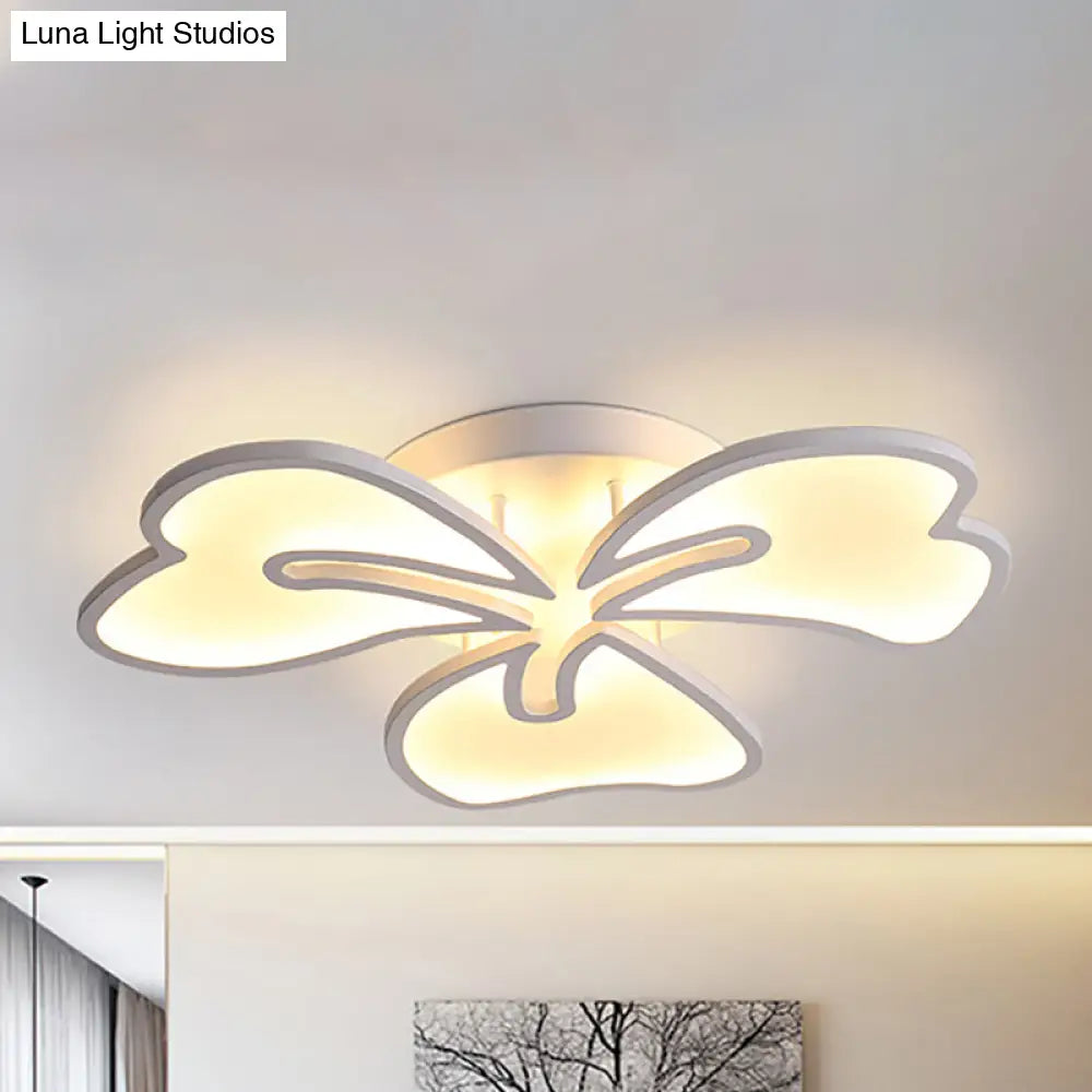 Modern Acrylic Blossom Semi Flush Mount Ceiling Light Fixture With Led Lights (3/4/5 Options) In