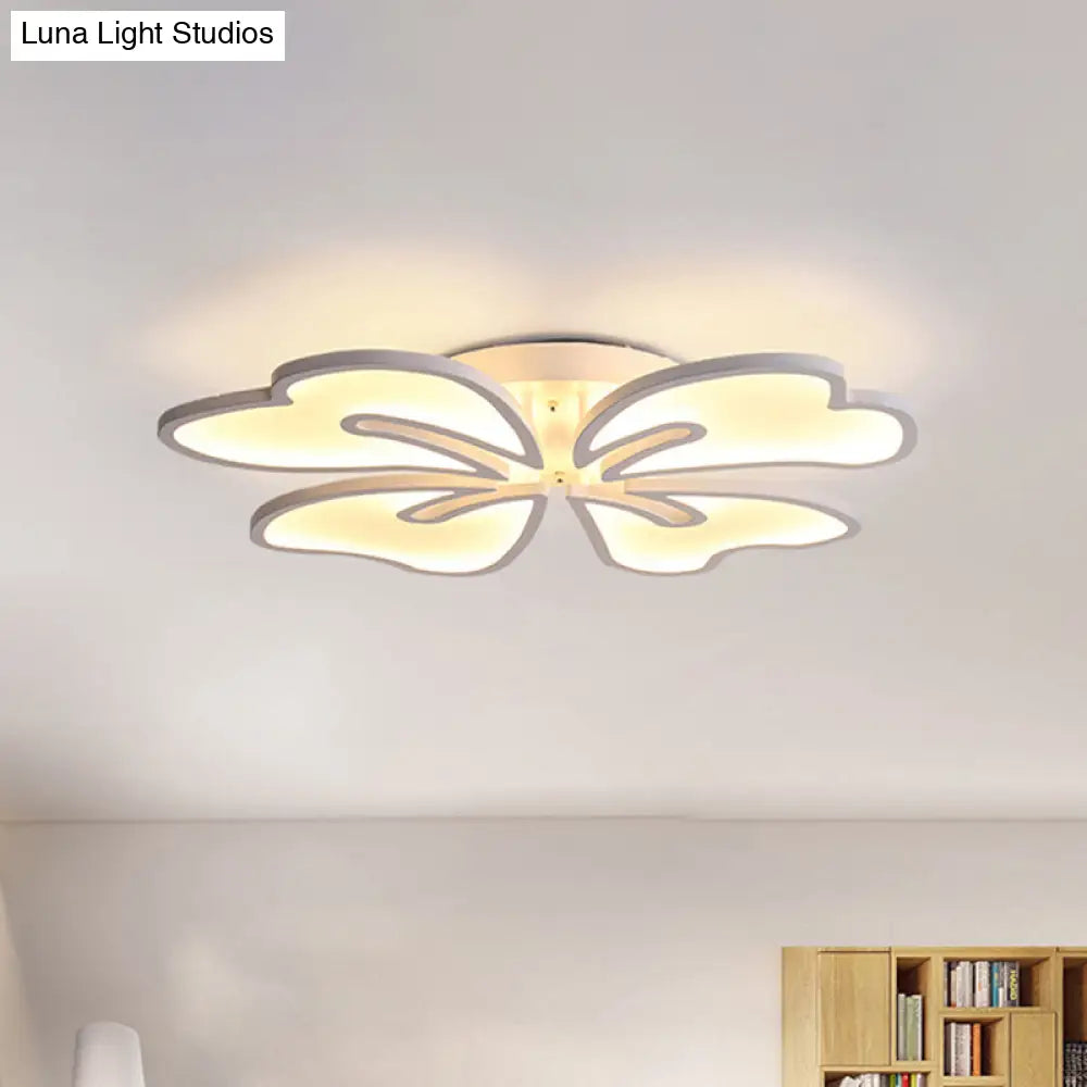 Modern Acrylic Blossom Semi Flush Mount Ceiling Light Fixture With Led Lights (3/4/5 Options) In