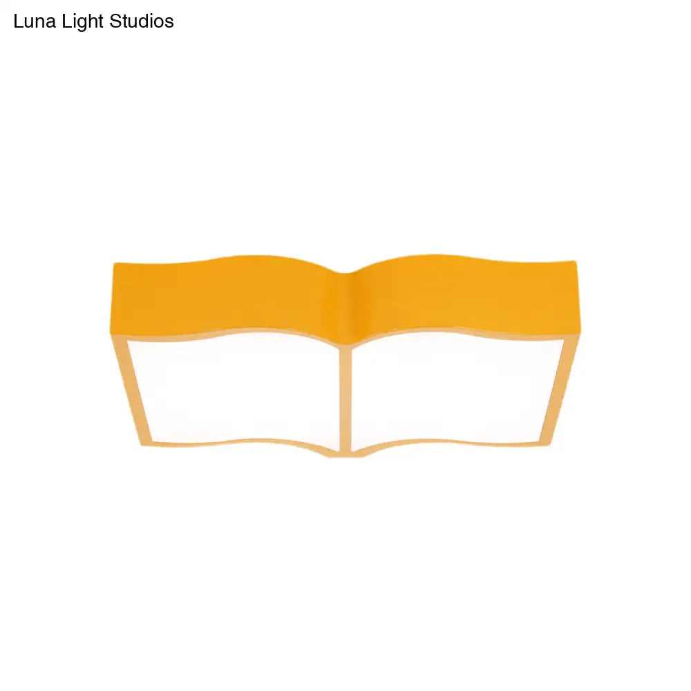 Modern Acrylic Cartoon Led Flush Mount Ceiling Lamp - Red/Yellow/Blue For Living Room Lighting
