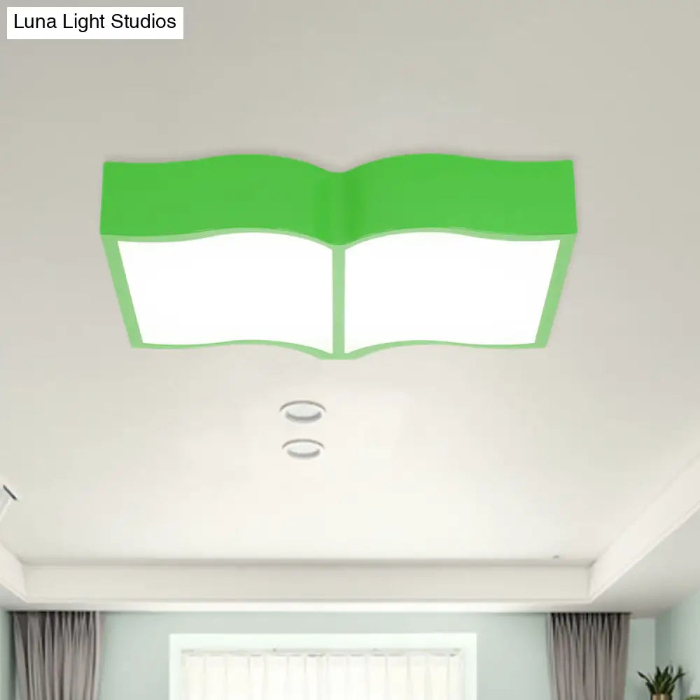 Modern Acrylic Cartoon Led Flush Mount Ceiling Lamp - Red/Yellow/Blue For Living Room Lighting