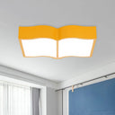 Modern Acrylic Cartoon Led Flush Mount Ceiling Lamp - Red/Yellow/Blue For Living Room Lighting