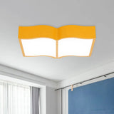 Modern Acrylic Cartoon Led Flush Mount Ceiling Lamp - Red/Yellow/Blue For Living Room Lighting