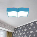 Modern Acrylic Cartoon Led Flush Mount Ceiling Lamp - Red/Yellow/Blue For Living Room Lighting Blue