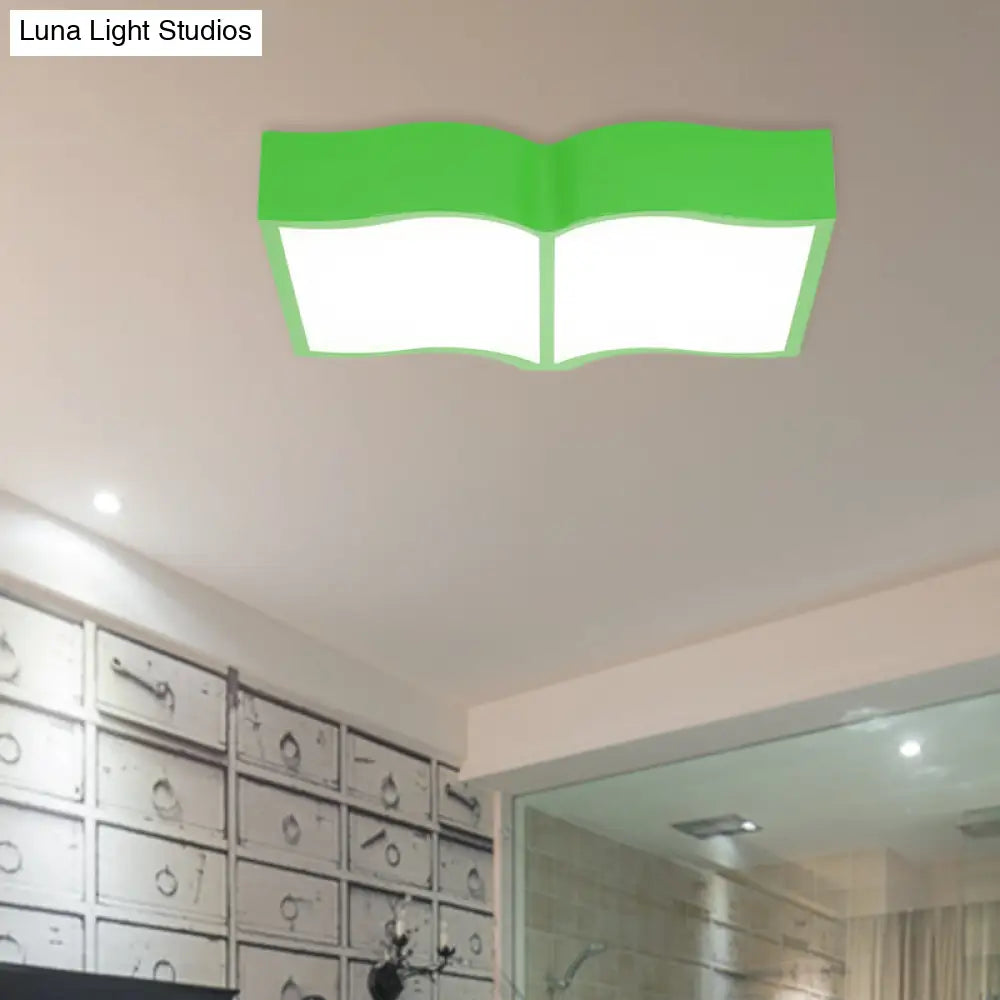 Modern Acrylic Cartoon Led Flush Mount Ceiling Lamp - Red/Yellow/Blue For Living Room Lighting