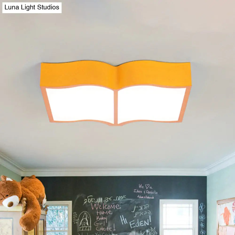 Modern Acrylic Cartoon Led Flush Mount Ceiling Lamp - Red/Yellow/Blue For Living Room Lighting