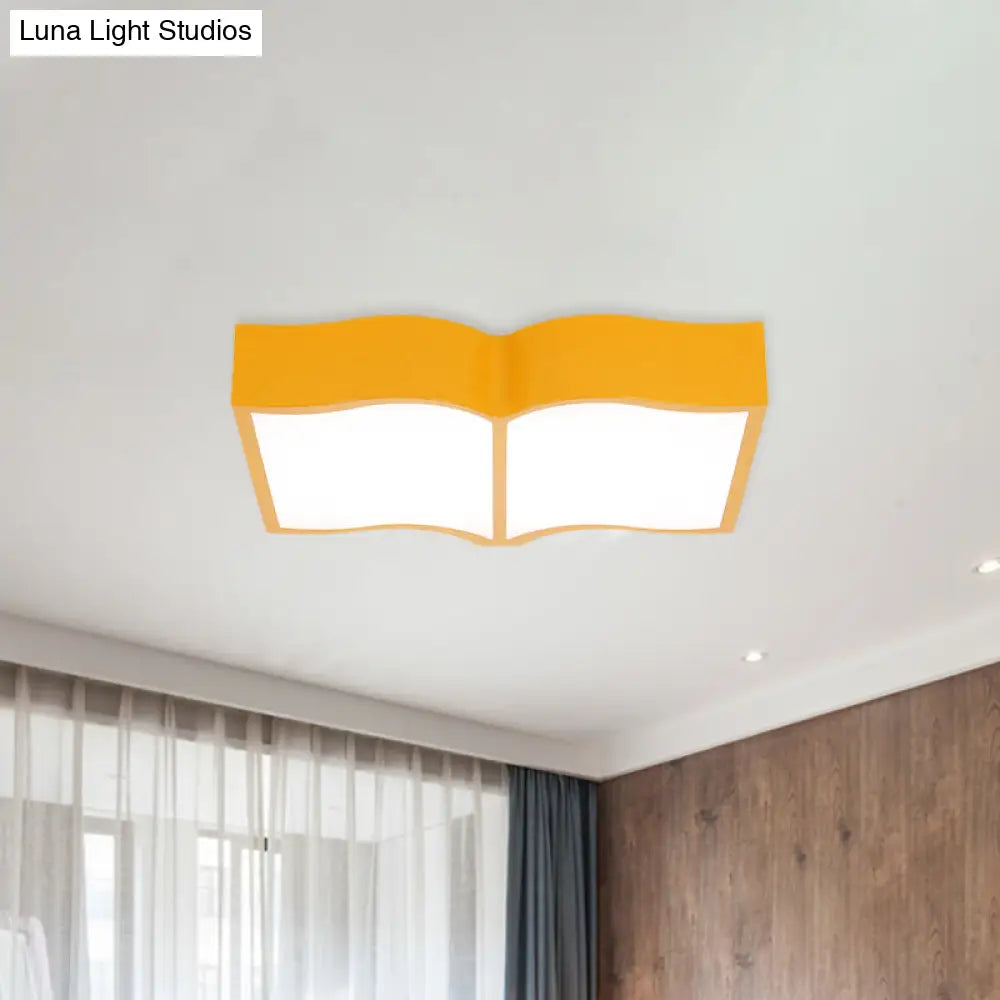 Modern Acrylic Cartoon Led Flush Mount Ceiling Lamp - Red/Yellow/Blue For Living Room Lighting