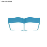 Modern Acrylic Cartoon Led Flush Mount Ceiling Lamp - Red/Yellow/Blue For Living Room Lighting