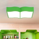 Modern Acrylic Cartoon Led Flush Mount Ceiling Lamp - Red/Yellow/Blue For Living Room Lighting Green