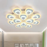 Modern Acrylic Ceiling Light Fixture - Peacock Tail Design Led Flush Mount Lamp With 3/5/9 Lights