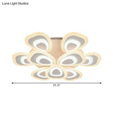 Modern Acrylic Ceiling Light Fixture - Peacock Tail Design Led Flush Mount Lamp With 3/5/9 Lights