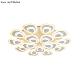Modern Acrylic Ceiling Light Fixture - Peacock Tail Design Led Flush Mount Lamp With 3/5/9 Lights