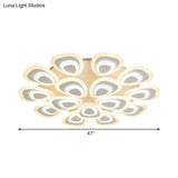 Modern Acrylic Ceiling Light Fixture - Peacock Tail Design Led Flush Mount Lamp With 3/5/9 Lights