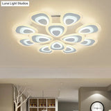 Modern Acrylic Ceiling Light Fixture - Peacock Tail Design Led Flush Mount Lamp With 3/5/9 Lights